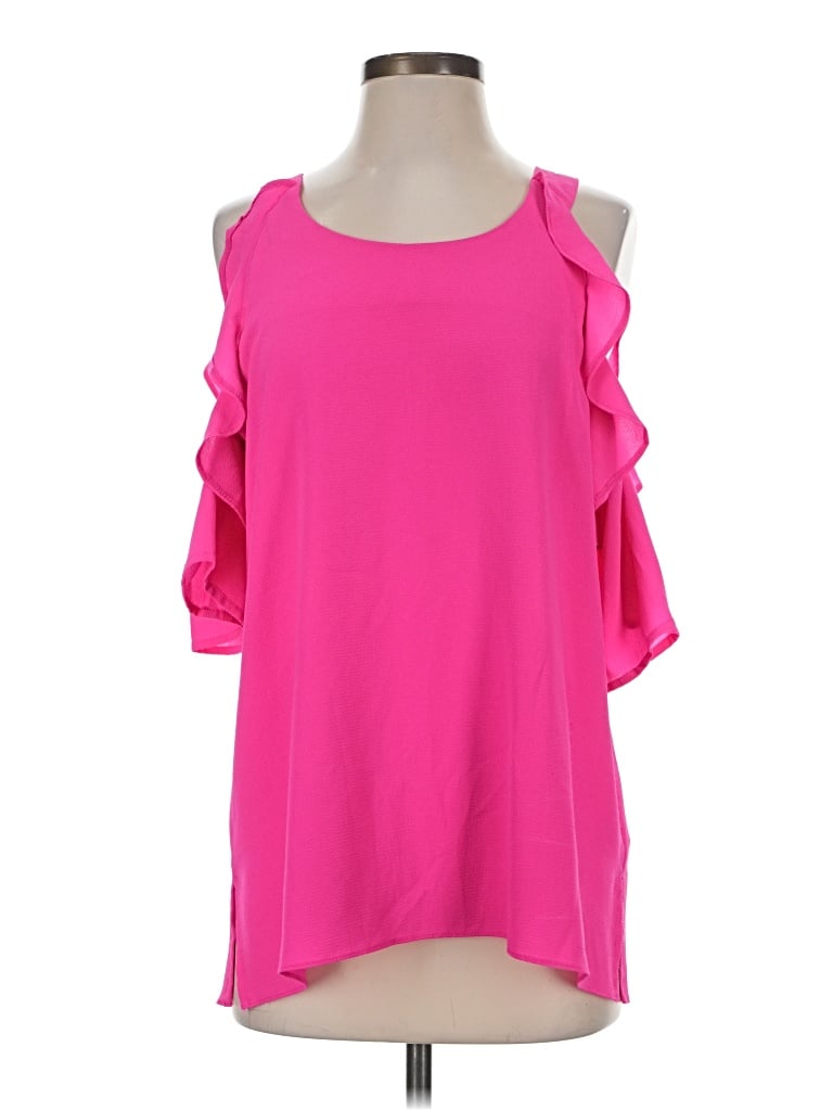 Pre-owned Umgee 3/4 Sleeve Top Pink Cold Shoulder Neckline Tops