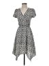 Aqua 100% Polyester Print Gray White Casual Dress Size XS - photo 1