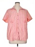 A.L.C. Stripes Pink Short Sleeve Button-Down Shirt Size 1X - photo 1
