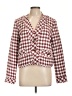 Ann Taylor Checkered-gingham Burgundy Blazer Size 12 - photo 1