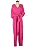 Unbranded 100% Polyester Solid Pink Jumpsuit Size M - photo 1