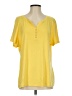Karen Scott Yellow Short Sleeve Blouse Size XS - photo 1
