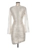 Talbot Runhof 100% Polyester Metallic Silver Cocktail Dress Size 6 - photo 2