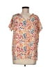 NORACORA Floral Orange Short Sleeve Blouse Size M - photo 1
