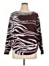 Nic + Zoe Animal Print Burgundy Pullover Sweater Size XL - photo 1