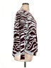 Nic + Zoe Animal Print Burgundy Pullover Sweater Size XL - photo 4