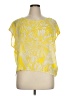 Jennifer Lopez 100% Polyester Yellow Short Sleeve Blouse Size XL - photo 1
