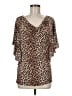 Cupio Brown Short Sleeve Blouse Size M - photo 1