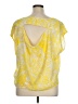 Jennifer Lopez 100% Polyester Yellow Short Sleeve Blouse Size XL - photo 2