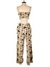 Lily Rose Graphic Yellow Tan Jumpsuit Size M - photo 2