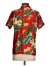 Lavish 100% Polyester Tropical Red Short Sleeve Blouse Size XS - photo 2