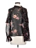 Intermix 100% Silk Floral Black 3/4 Sleeve Silk Top Size 2 - photo 1