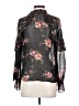Intermix 100% Silk Floral Black 3/4 Sleeve Silk Top Size 2 - photo 2