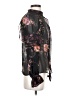Intermix 100% Silk Floral Black 3/4 Sleeve Silk Top Size 2 - photo 4
