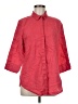 For Cynthia 100% Linen Red 3/4 Sleeve Button-Down Shirt Size M - photo 1