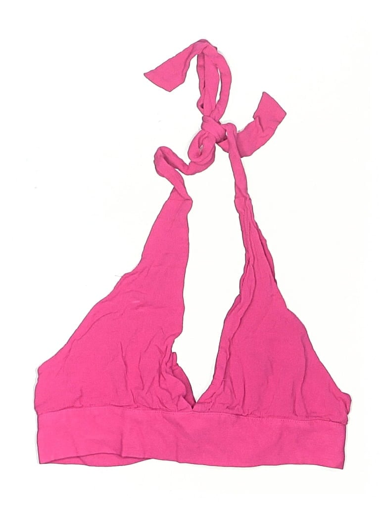 Pre-owned Lulus Swimsuit Top Pink Solid Pattern Swimwear
