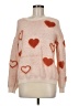 Hem & Thread Hearts Orange Pullover Sweater Size M - photo 1