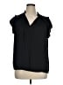 Ann Taylor 100% Polyester Black Short Sleeve Blouse Size XL - photo 1