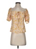 Elodie 100% Rayon Yellow Short Sleeve Blouse Size S - photo 1
