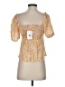 Elodie 100% Rayon Yellow Short Sleeve Blouse Size S - photo 2