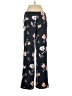 Ann Taylor LOFT 100% Polyester Floral Black Casual Pants Size 0 - photo 2