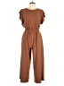 Mod Ref 100% Polyester Solid Brown Jumpsuit Size L - photo 1