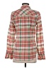 J.Crew 100% Cotton Plaid Pink Long Sleeve Blouse Size 0 - photo 2