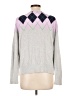 Lands' End 100% Cotton Argyle Gray Cardigan Size L (petite) - photo 2