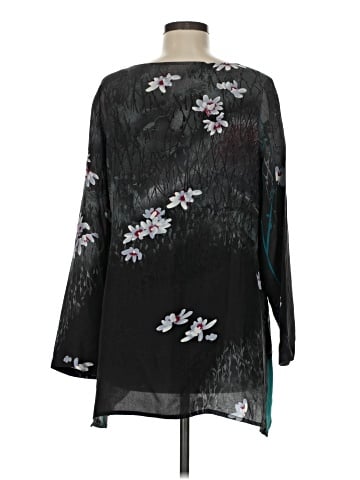 Citron Santa Monica Collection Long Sleeve Silk Top (view 2)