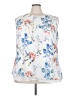 Rose + Olive 100% Polyester Floral White Sleeveless Blouse Size 3X - photo 1