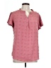 Ysyokow 100% Polyester Pink Short Sleeve Blouse Size L - photo 1