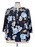 Daniel Rainn 100% Polyester Floral Blue 3/4 Sleeve Blouse Size 3X - photo 1