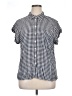 Style&Co 100% Rayon Checkered-gingham Blue Short Sleeve Blouse Size XL - photo 1