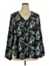 Torrid 100% Polyester Floral Teal 3/4 Sleeve Blouse Size 2X Plus (2) - photo 1
