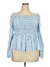 Torrid Blue Long Sleeve Blouse Size 2X Plus (2) - photo 1