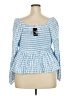 Torrid Blue Long Sleeve Blouse Size 2X Plus (2) - photo 2