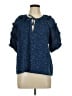 Faherty Blue Short Sleeve Blouse Size L - photo 1