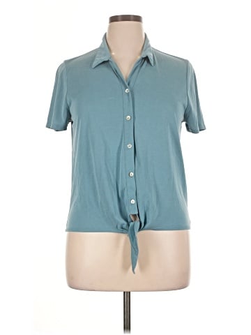 Green Envelope Short Sleeve Button-Down Shirt (view 1)