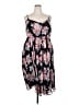Torrid 100% Polyester Floral Black Casual Dress Size 2X Plus (2) - photo 1