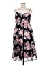 Torrid 100% Polyester Floral Black Casual Dress Size 2X Plus (2) - photo 2