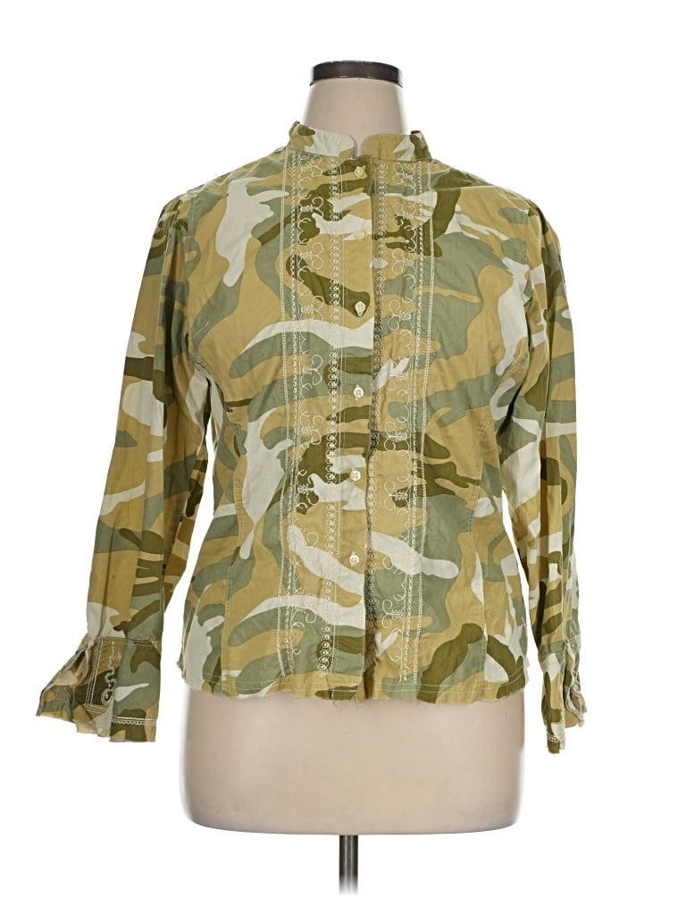 Pre-owned Mixit Long Sleeve Polo Shirt In Green