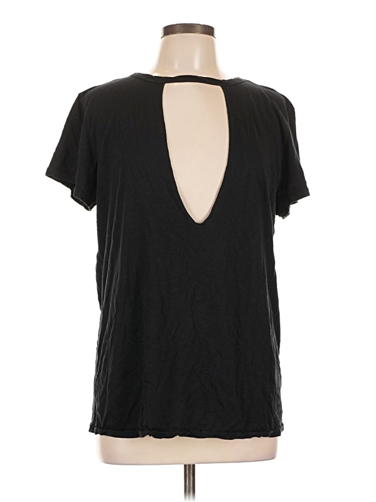 Pre-owned Stillwater Short Sleeve Top Black Keyhole Neckline Tops