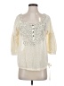 BCBGMAXAZRIA 100% Cotton Ivory 3/4 Sleeve Blouse Size S - photo 1