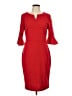 Assorted Brands Solid Red Cocktail Dress Size L - photo 1