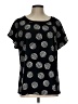 Pleione Polka Dots Black Short Sleeve Top Size L - photo 1