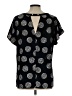Pleione Polka Dots Black Short Sleeve Top Size L - photo 2
