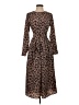 Boden 100% Polyester Animal Print Brown Casual Dress Size 2 (estimated) - photo 1