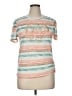 Ava James 100% Polyester Stripes Teal Short Sleeve T-Shirt Size XL - photo 1