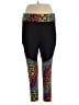 Pop Fit Hearts Black Active Pants Size 3X - photo 1