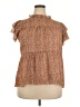 Unbranded 100% Polyester Brown Short Sleeve Blouse Size XXL - photo 1